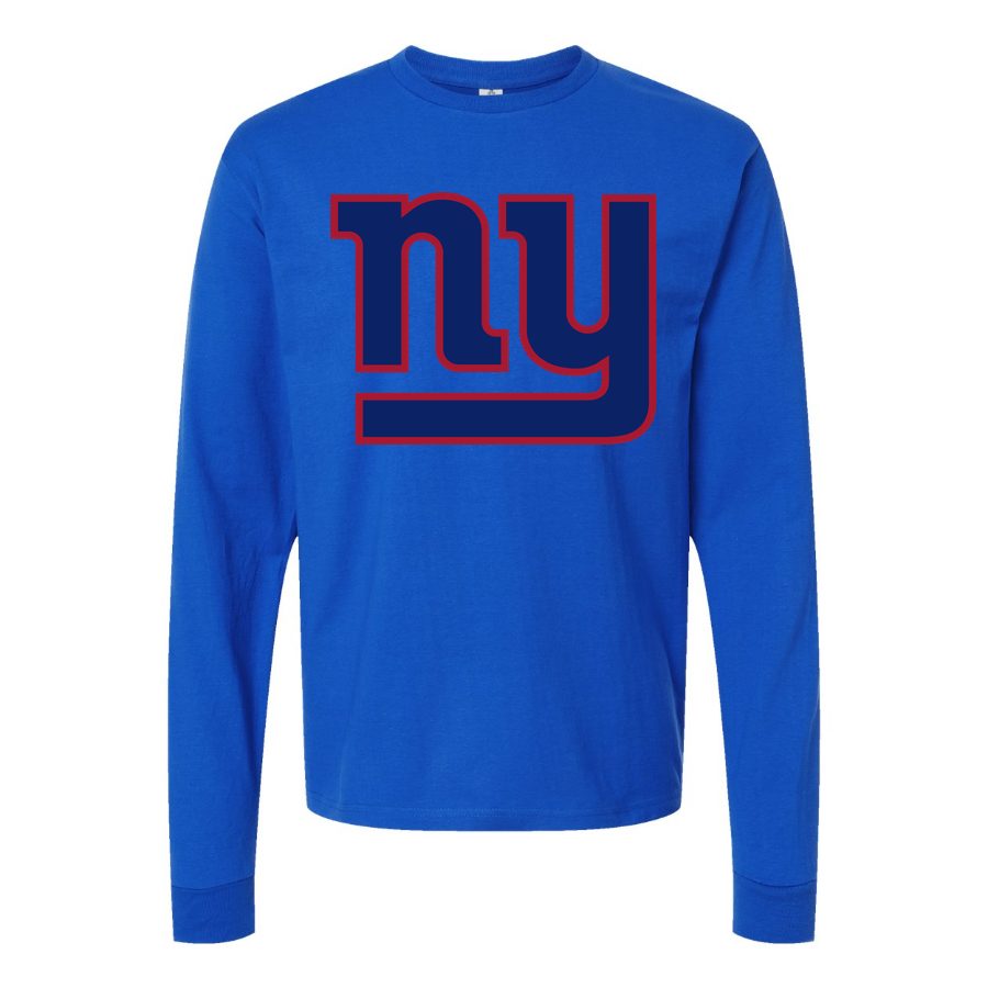 Men's New York Giants Long sleeves Cotton Blend T-Shirt - Blue