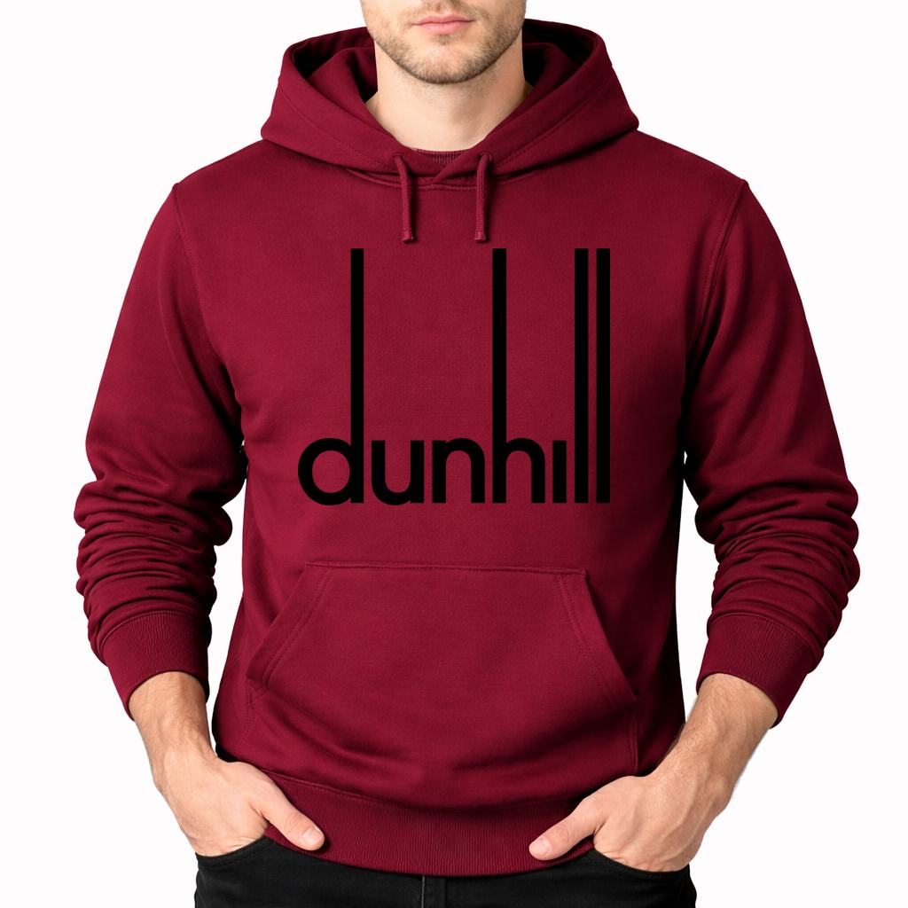 Men's Dunhill Black Pullover Hoodie - Burgundy