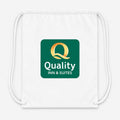 Quality Inn & Suites Drawstring Bag - White