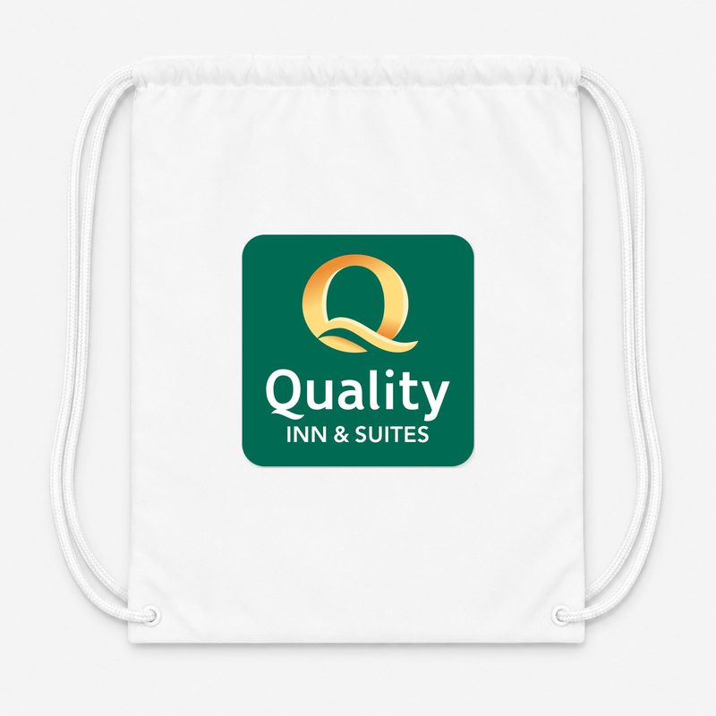 Quality Inn & Suites Drawstring Bag - White