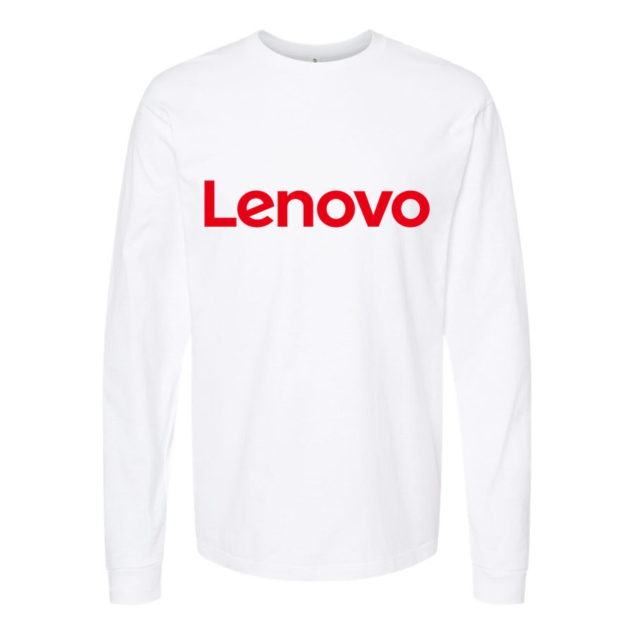 Men's Lenovo Long sleeves Cotton Blend T-Shirt - White