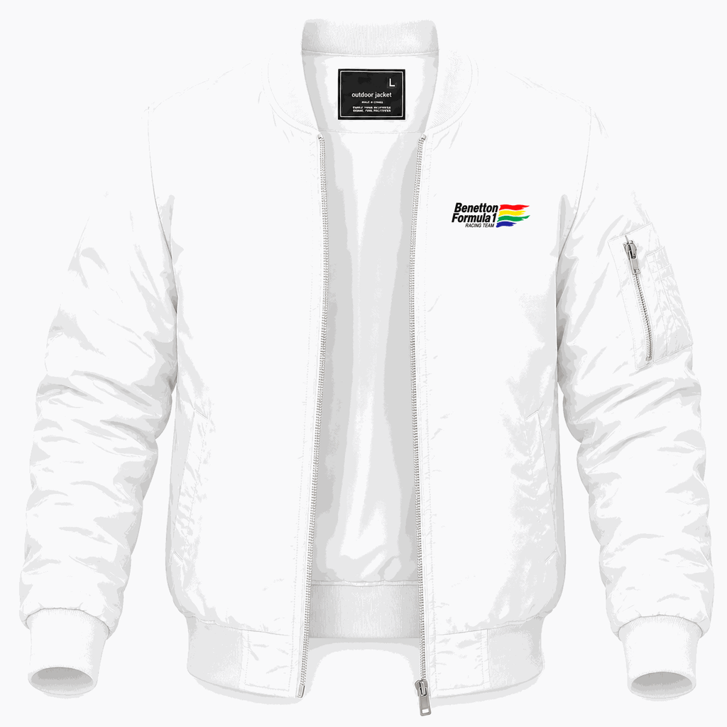 Men's Benetton Formula 1 Racing Team Lightweight Bomber Jacket - White