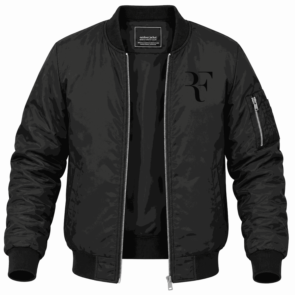 Men's Roger Federer logo black Lightweight Bomber Jacket - Black