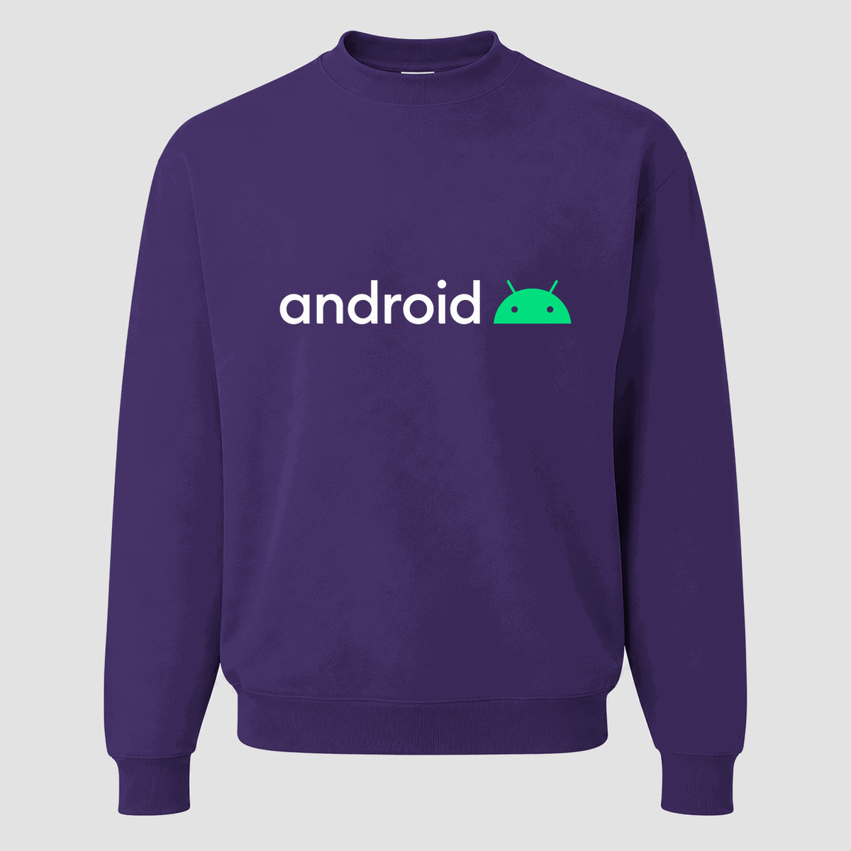 Men's Android White Logo Crewneck Sweatshirt - Purple
