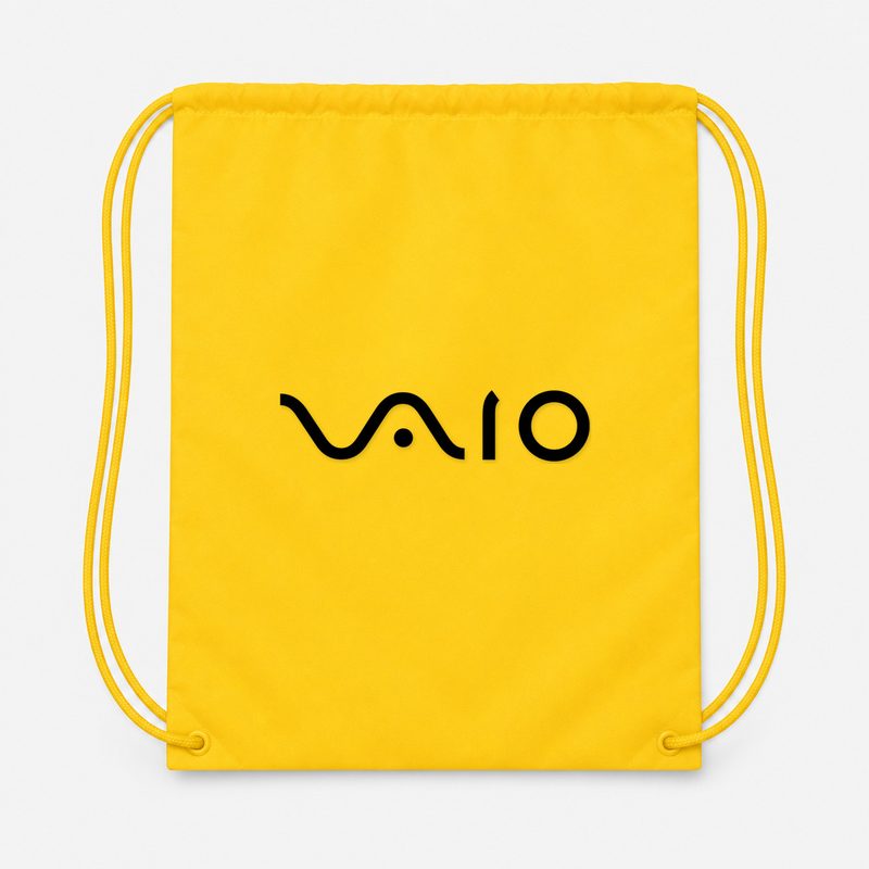 Sony Vaio Curvy Black Drawstring Bag - Yellow