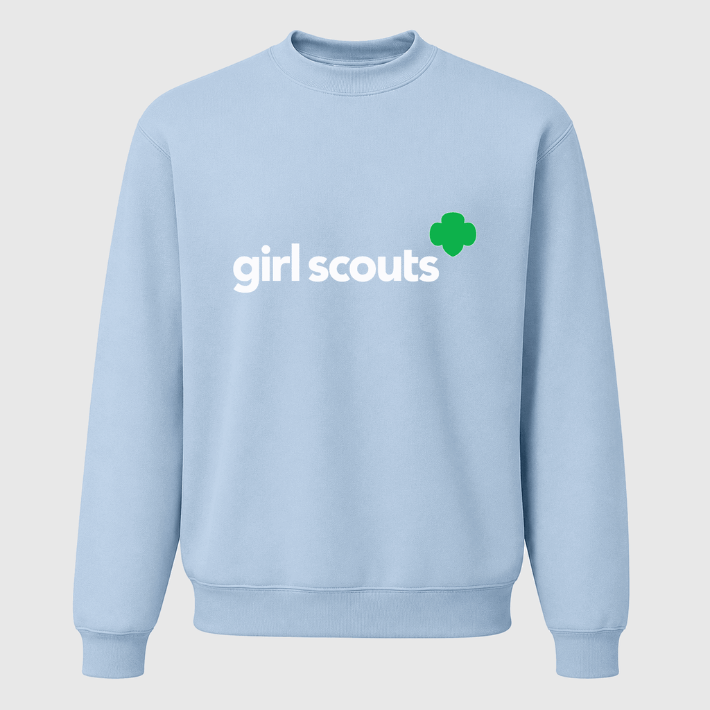 Men's Girl Scouts White Logo Crewneck Sweatshirt - Sky Blue