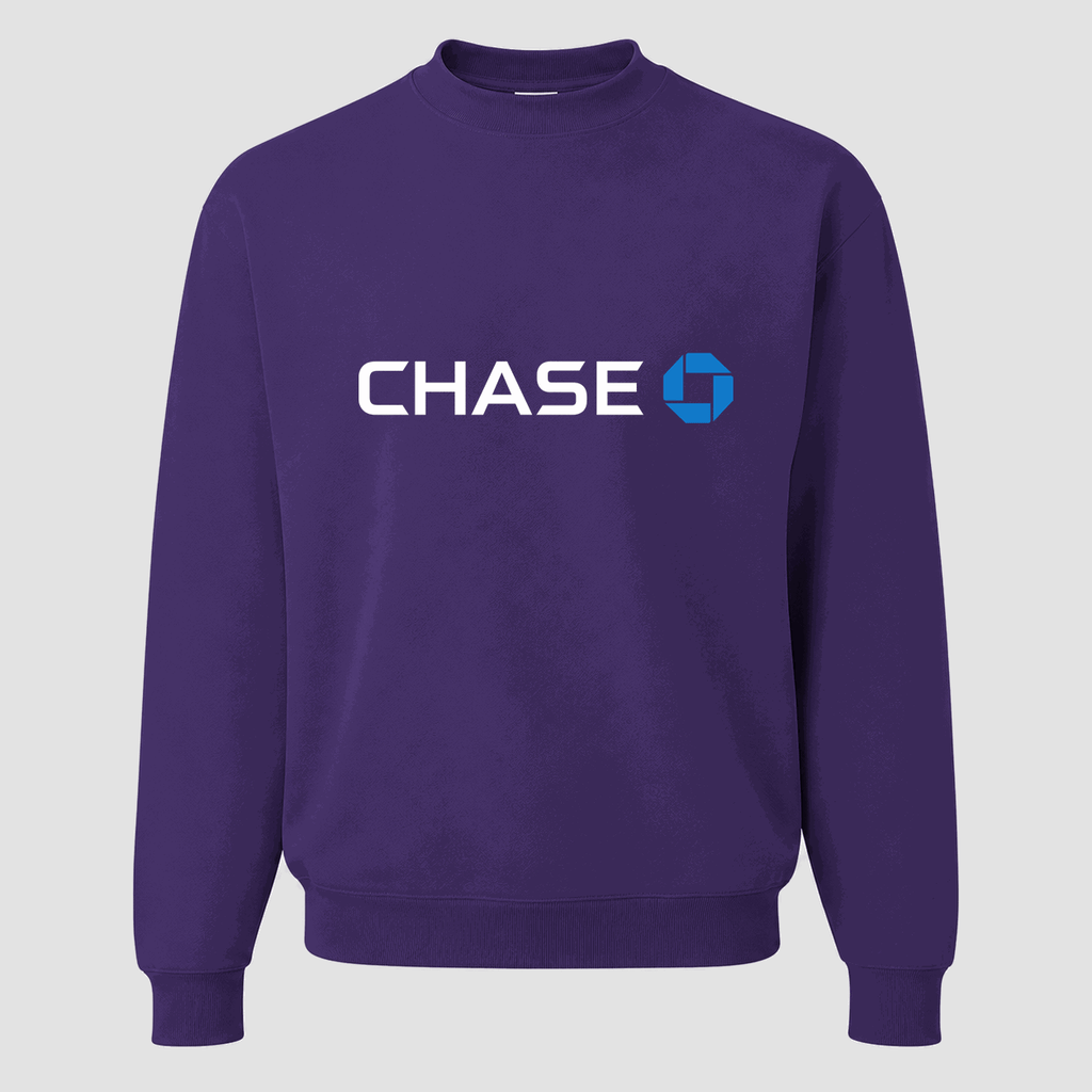 Men's Chase White Logo Crewneck Sweatshirt - Purple