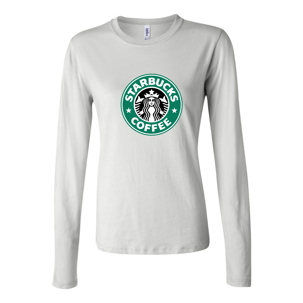 Women's starbucks logo starbucks icon transparent free png Long Sleeve T-Shirt - White