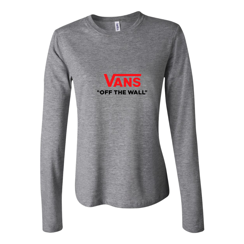 Women's Vans logo 1024x576 Long Sleeve T-Shirt - Gray