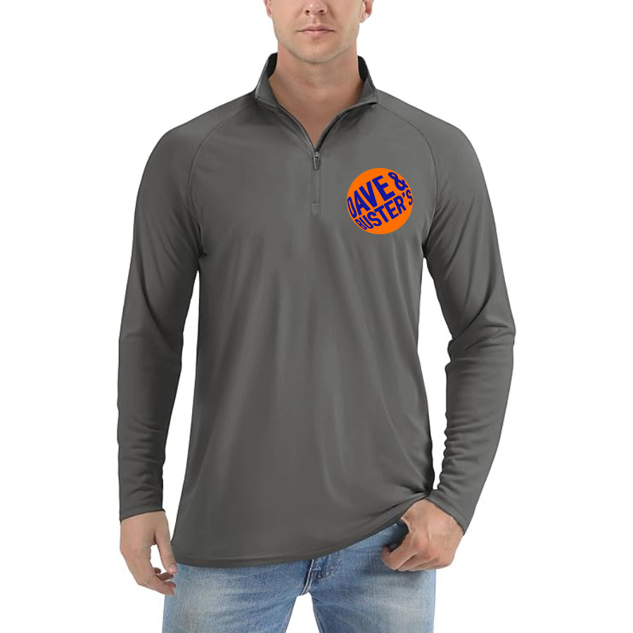 Dave & Buster's quarter-zip athletic shirt in Dark Gray