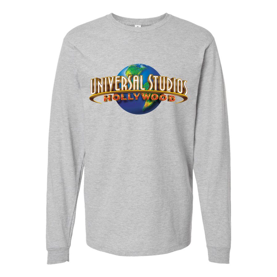 Men's Universal Studios Hollywood Long sleeves Cotton Blend T-Shirt - Gray