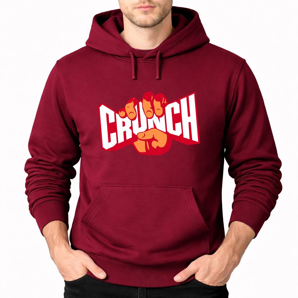 Men's Crunch Fitness Pullover Hoodie - Burgundy