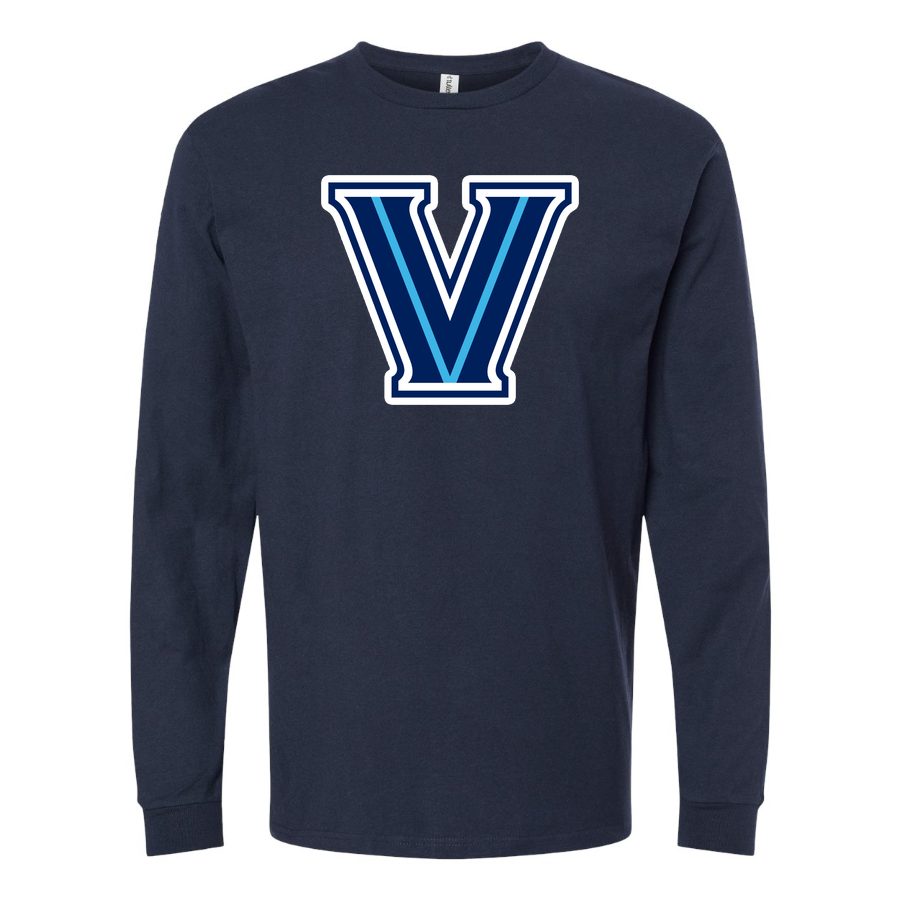 Men's Villanova Wildcats Logo Long sleeves Cotton Blend T-Shirt - Navy
