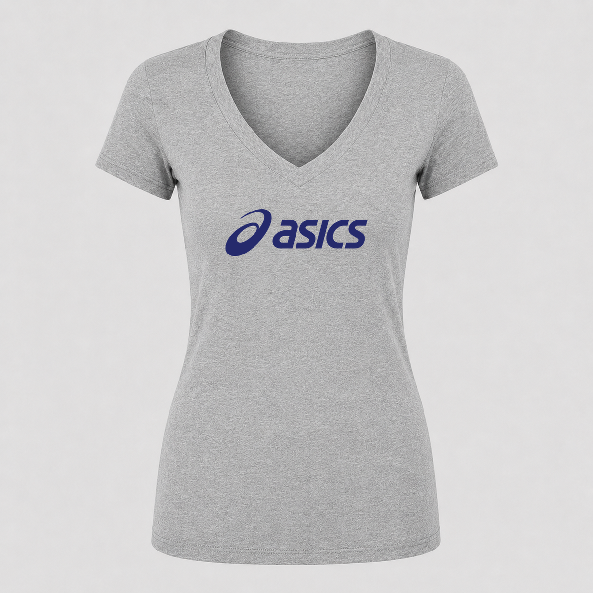 Women's ASICS V Neck T-Shirt in gray