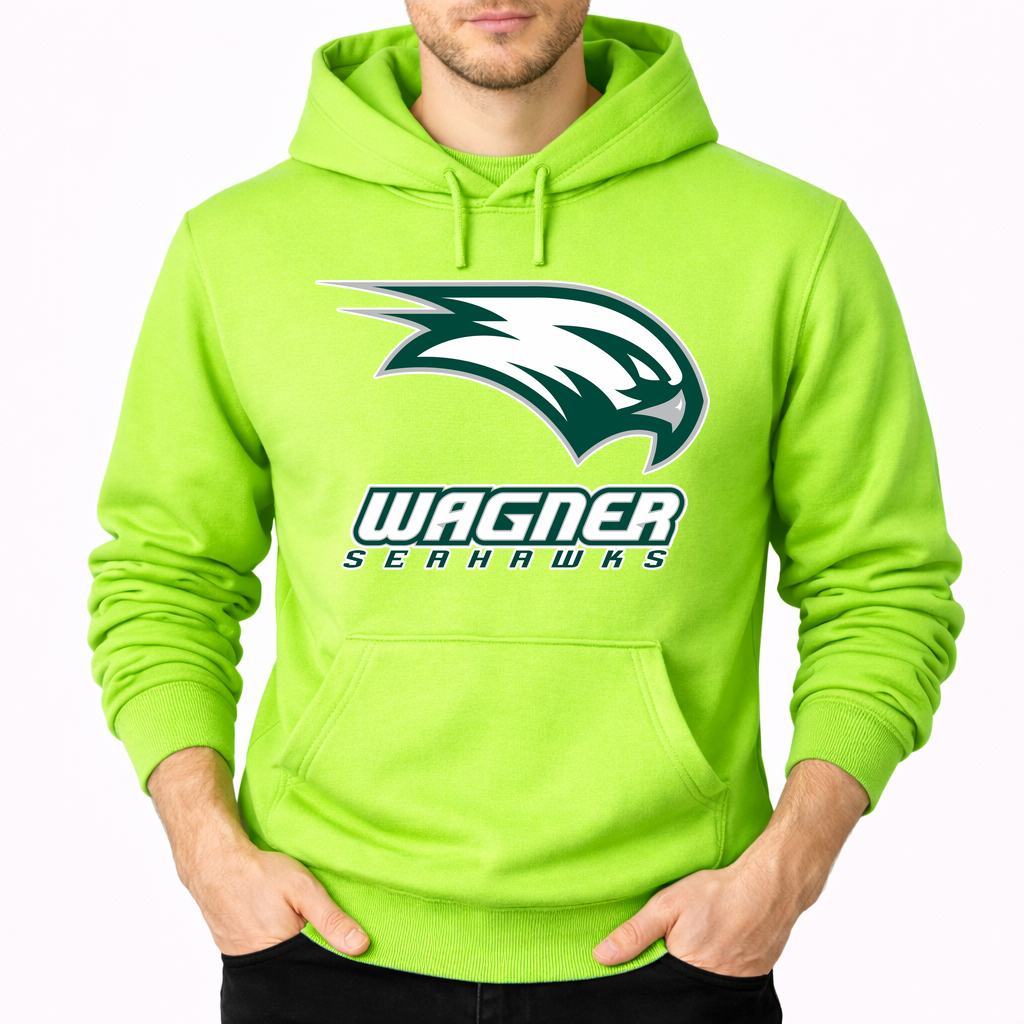 Men's Wagner Seahawks Pullover Hoodie - Lime green