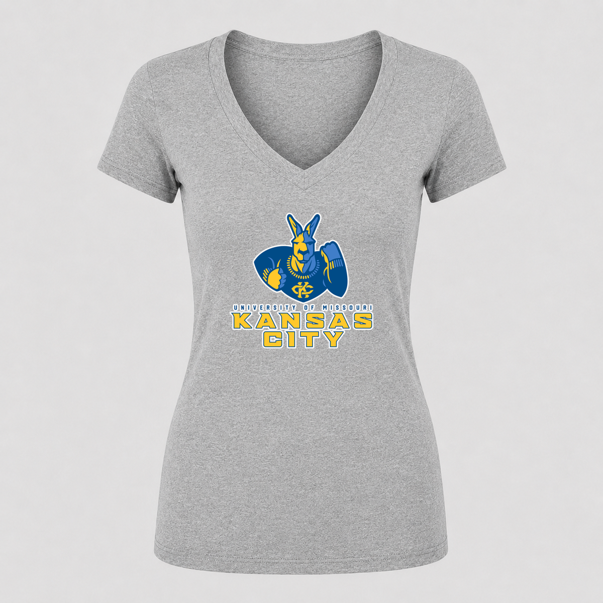 Women's UMKC Kangaroos V Neck T-Shirt in gray