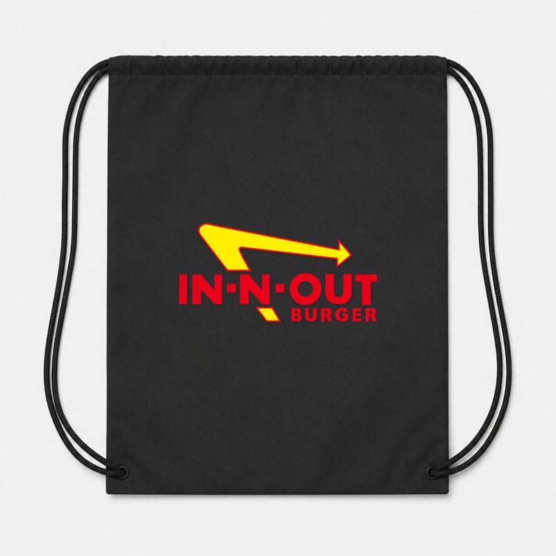 In N Out Burger Drawstring Bag - Black