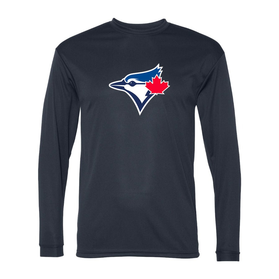 Men's Toronto Blue Jays Polyester Long Sleeve T-Shirt - Navy