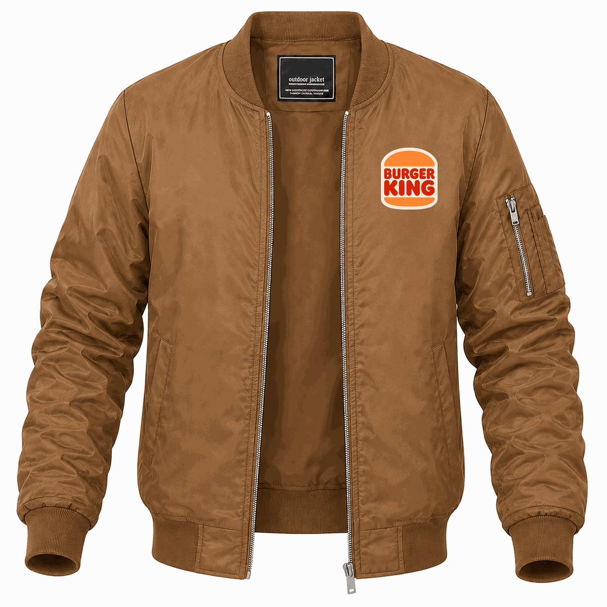 Men's Burger King Lightweight Bomber Jacket - Brown