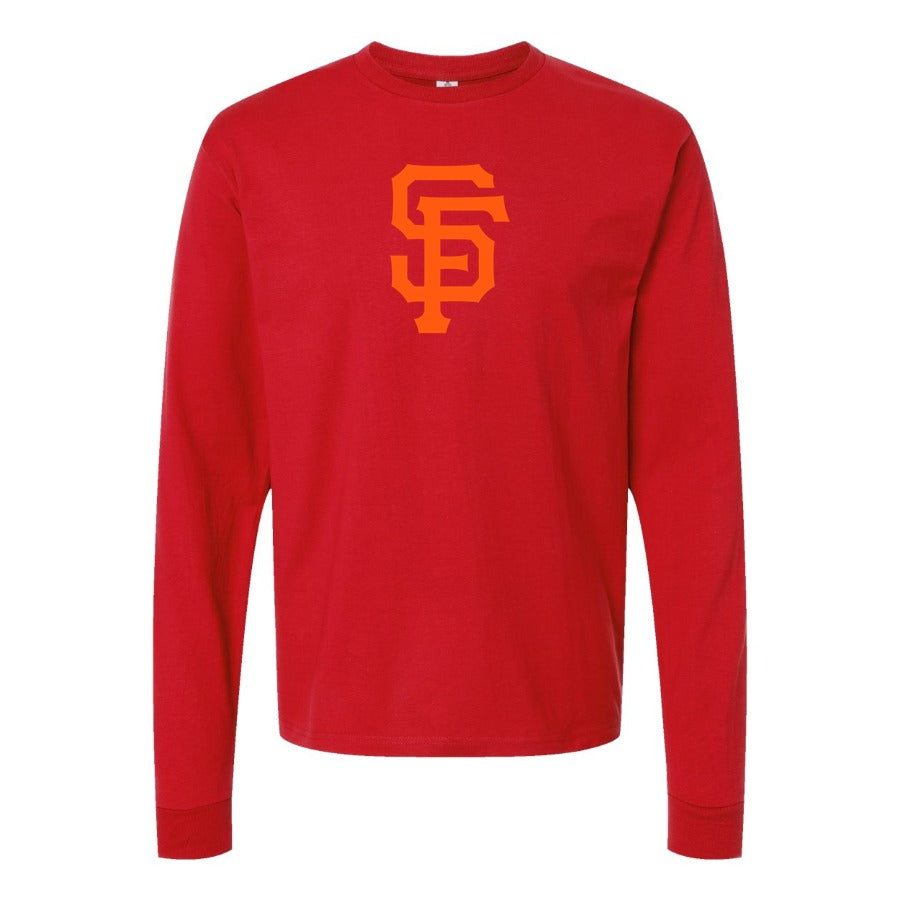 Men's San Francisco Giants Long sleeves Cotton Blend T-Shirt - Red