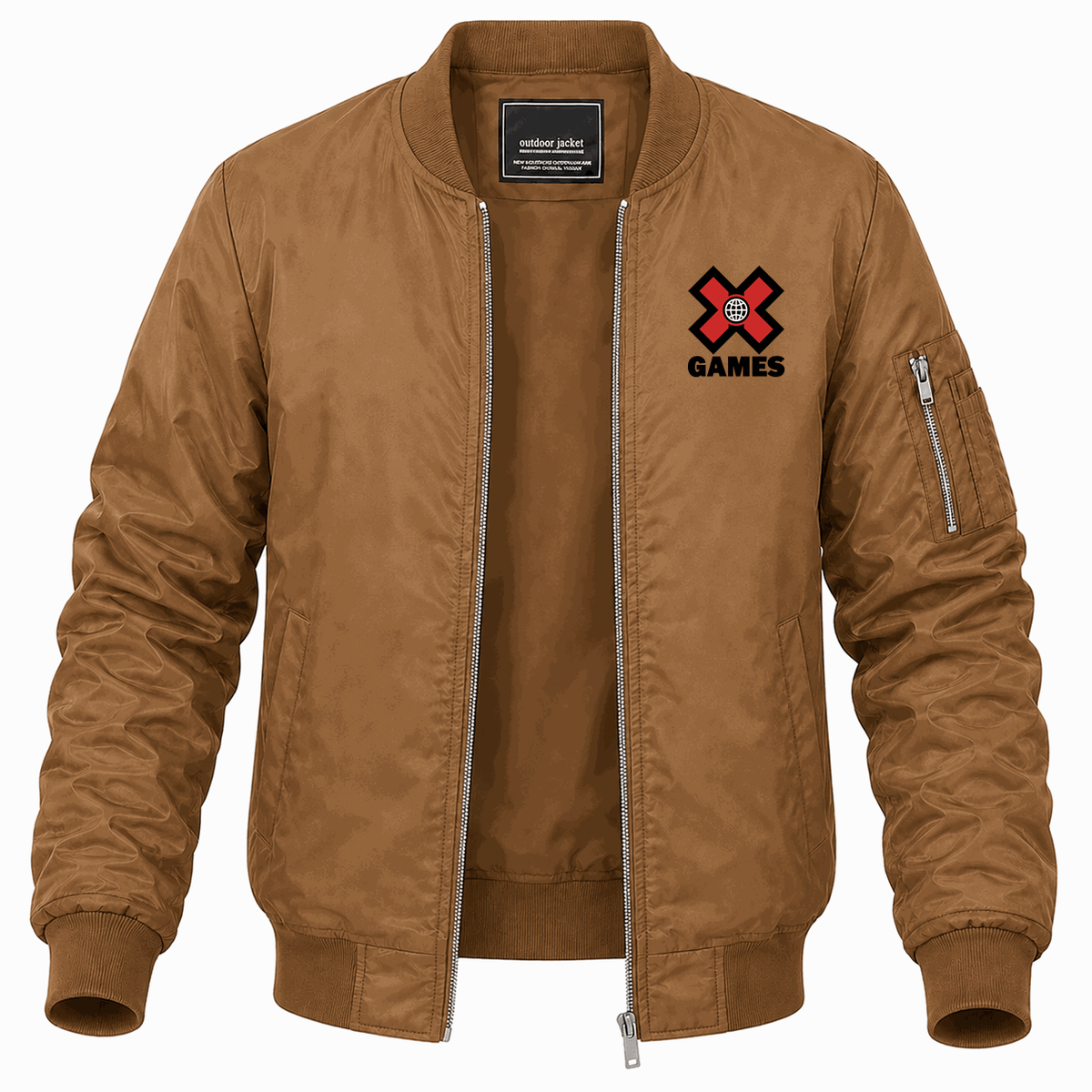 Men's X Games logo Lightweight Bomber Jacket - Brown