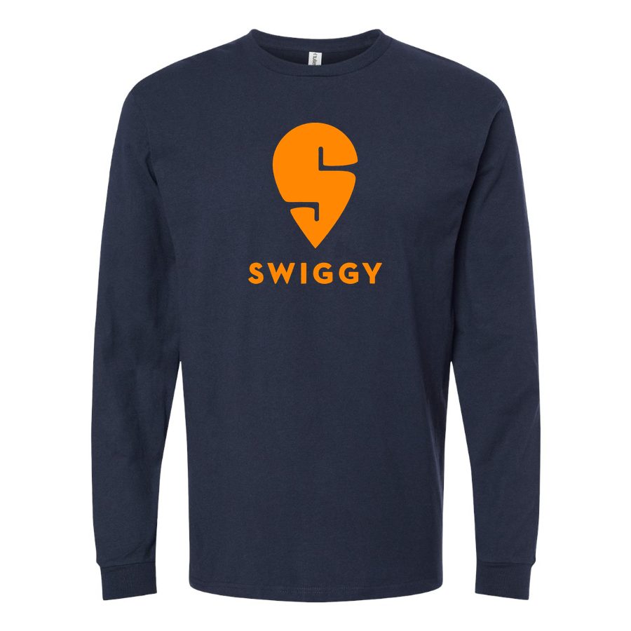 Men's Logo-Swiggy-1536x864 Long sleeves Cotton Blend T-Shirt - Navy