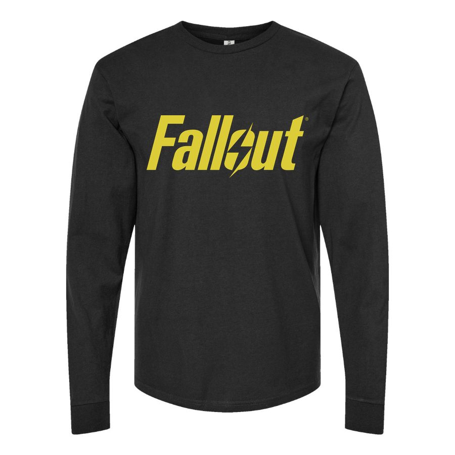 Men's Fallout logo Long sleeves Cotton Blend T-Shirt - Black
