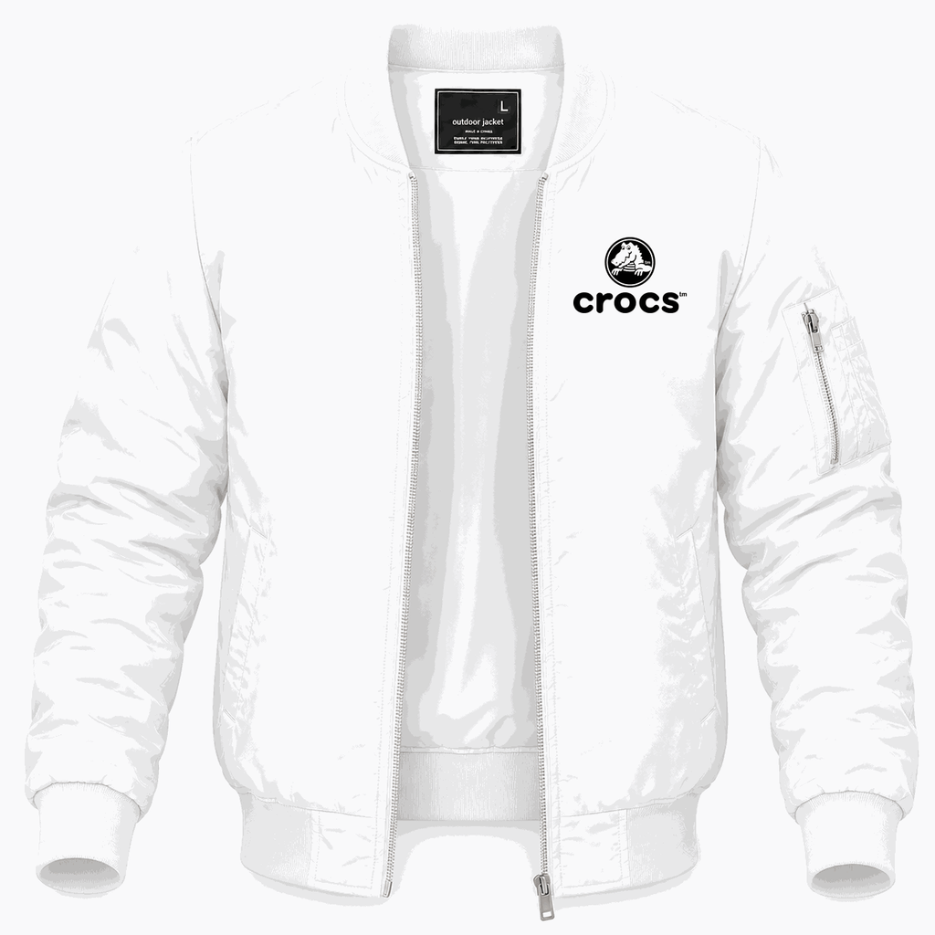 Men's Crocs Lightweight Bomber Jacket - White