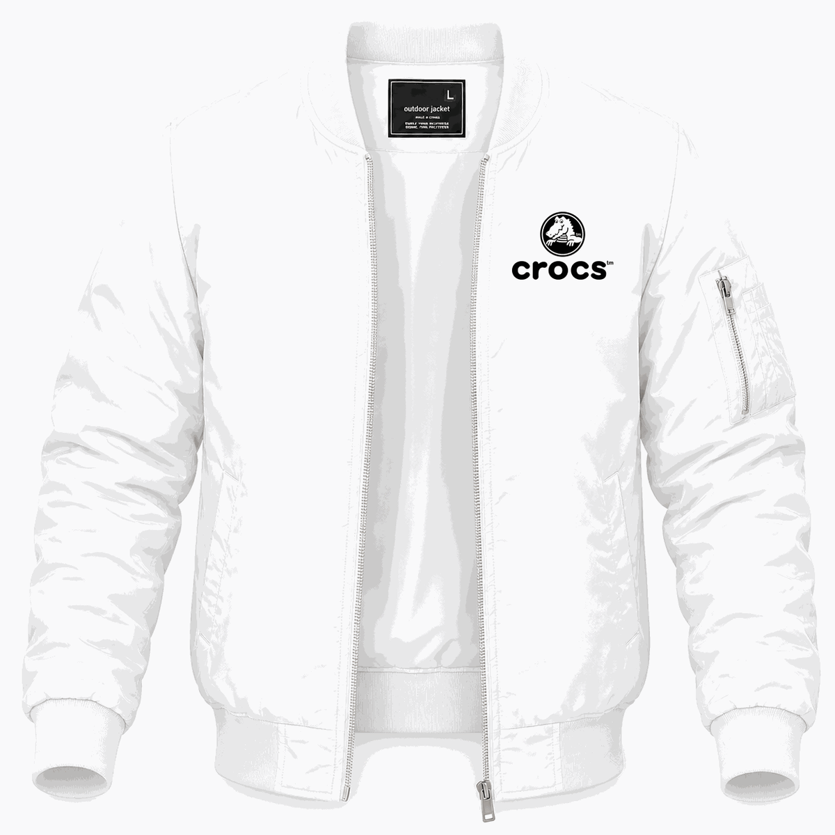 Men's Crocs Lightweight Bomber Jacket - White
