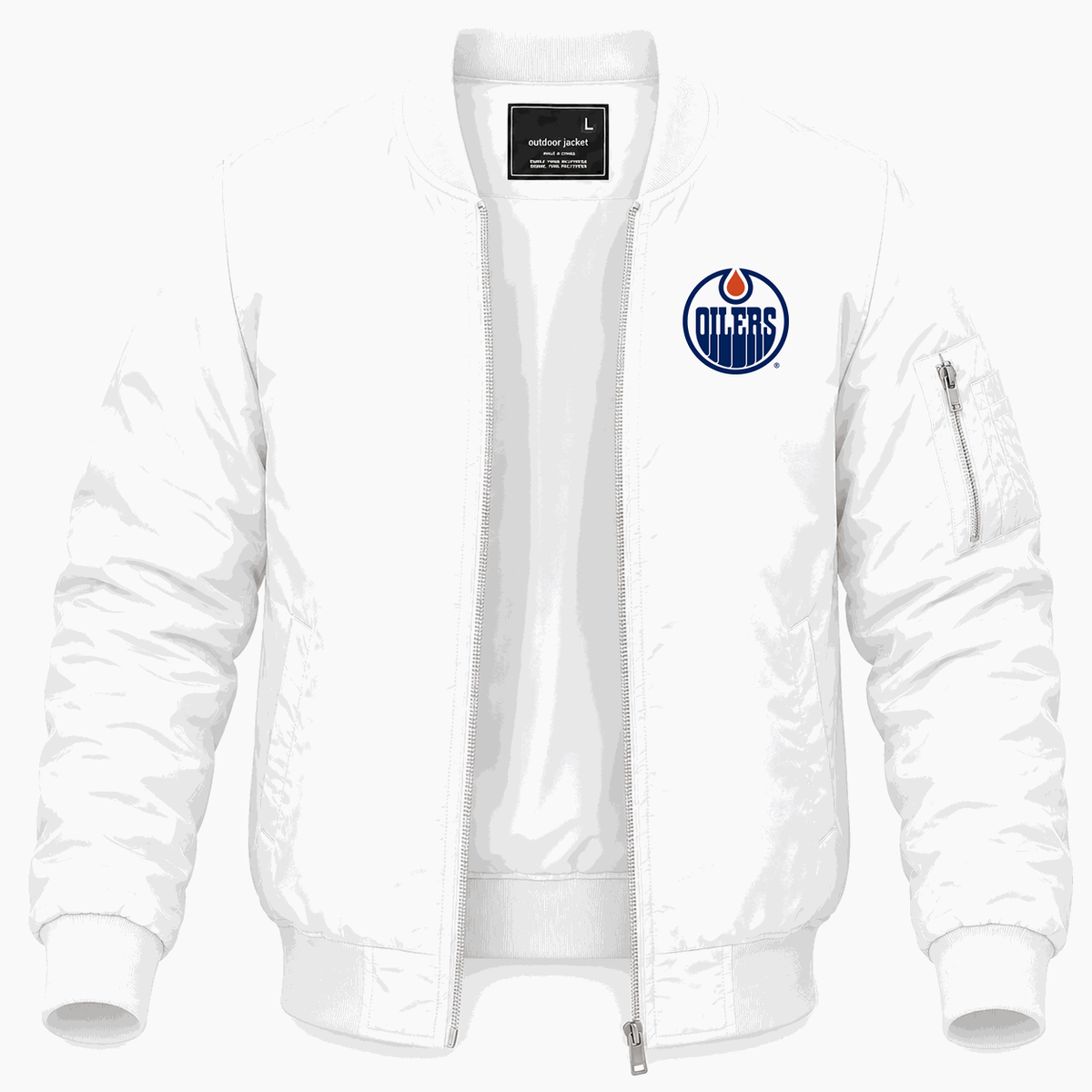 Men's Edmonton Oilers Lightweight Bomber Jacket - White