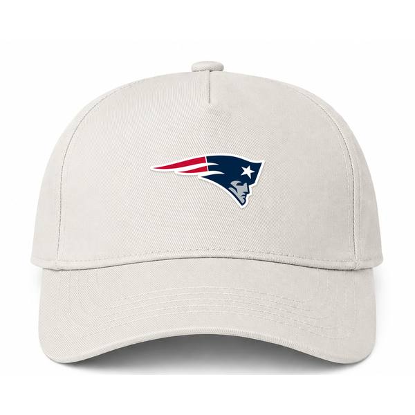 New England Patriots NFL Logo Beige Dad Baseball Cap Hat