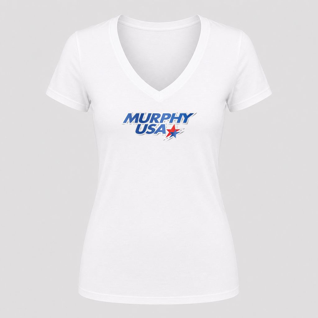 Women's Murphy USA V Neck T-Shirt in white