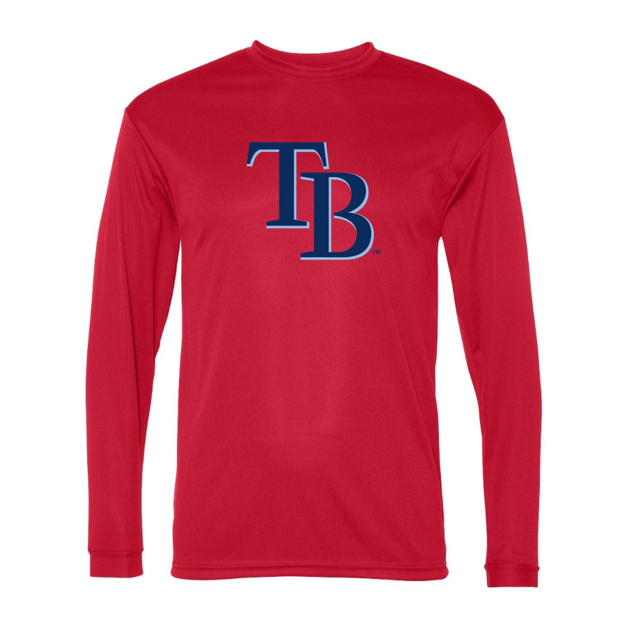 Men's Tampa Bay Rays Polyester Long Sleeve T-Shirt - Red