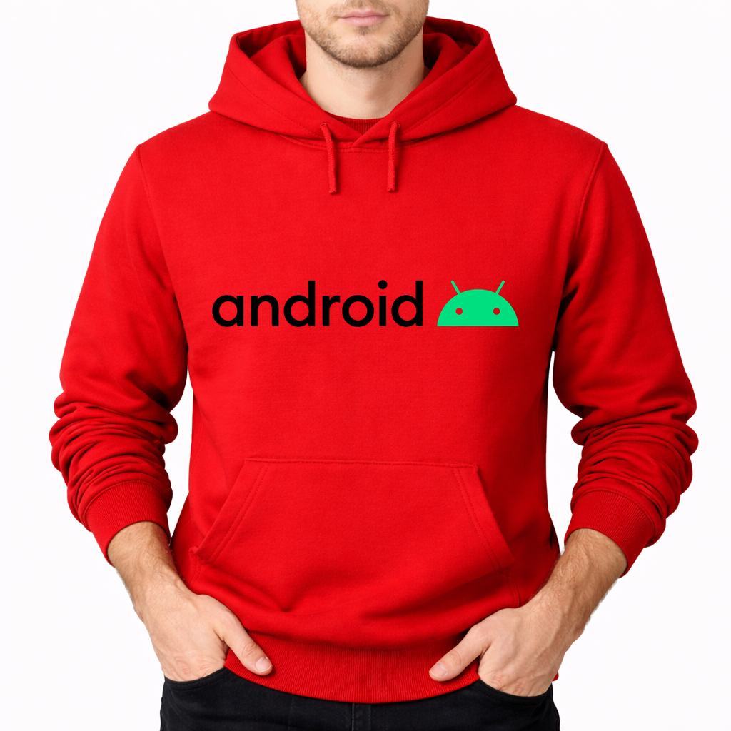 Men's Android Pullover Hoodie - Red