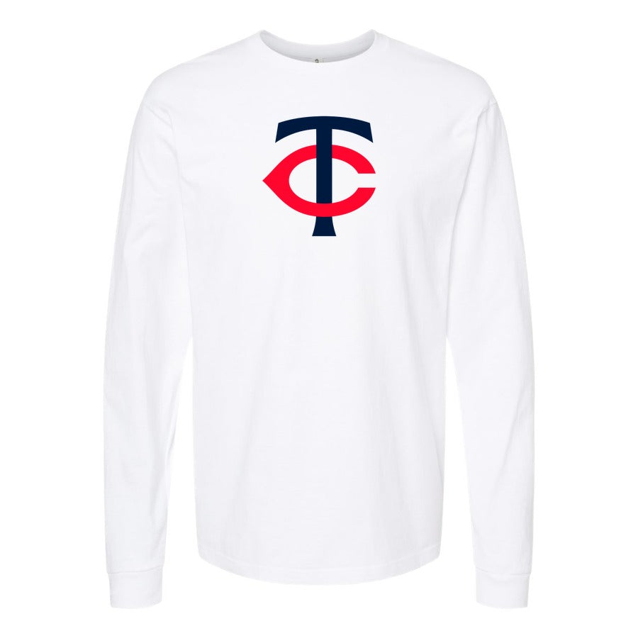 Men's Minnesota Twins Long sleeves Cotton Blend T-Shirt - White