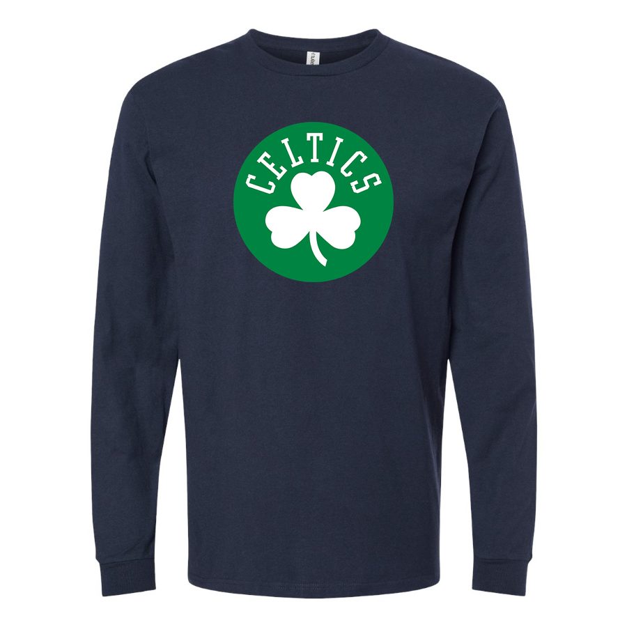 Men's Boston Celtics Long sleeves Cotton Blend T-Shirt - Navy