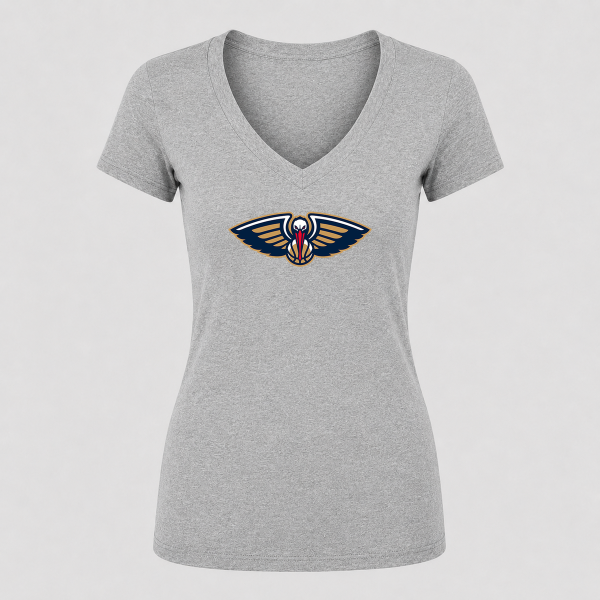 Women's New Orleans Pelicans V Neck T-Shirt in gray
