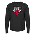 Men's Chicago bulls white Long sleeves Cotton Blend T-Shirt - Black