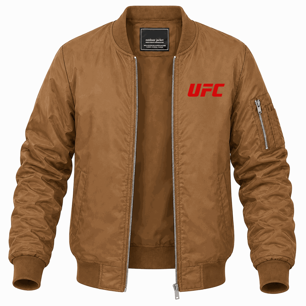 Men's UFC Logo Lightweight Bomber Jacket - Brown