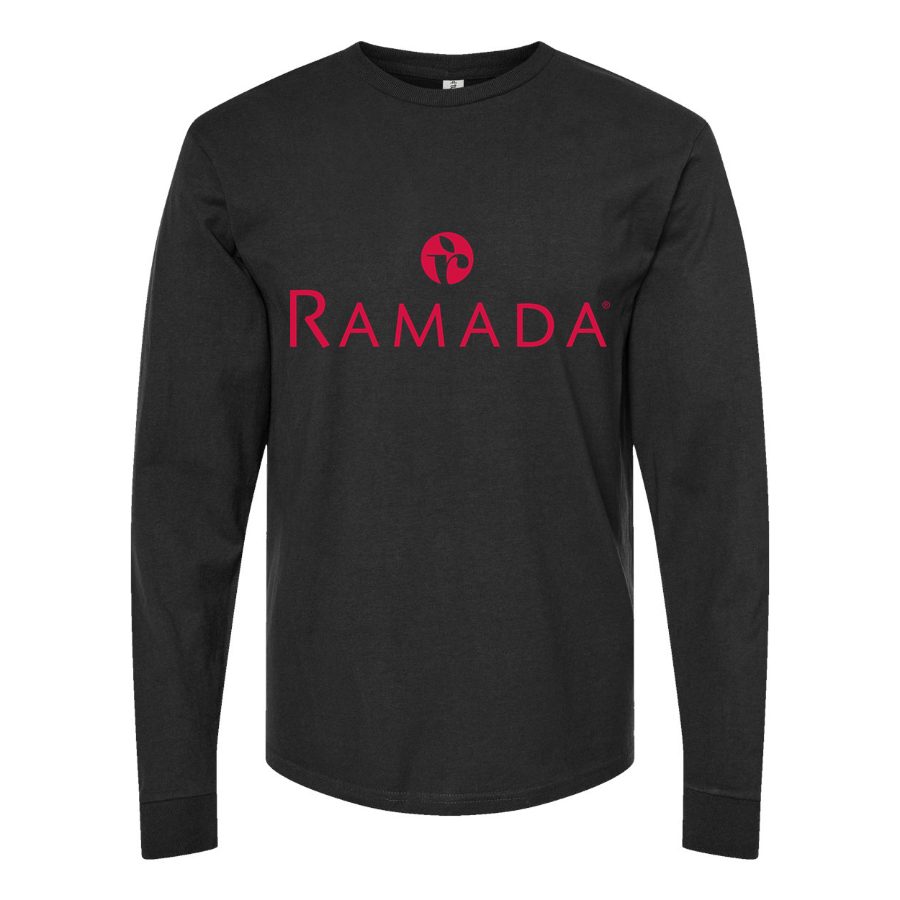Men's Ramada-logo-1536x864 Long sleeves Cotton Blend T-Shirt - Black