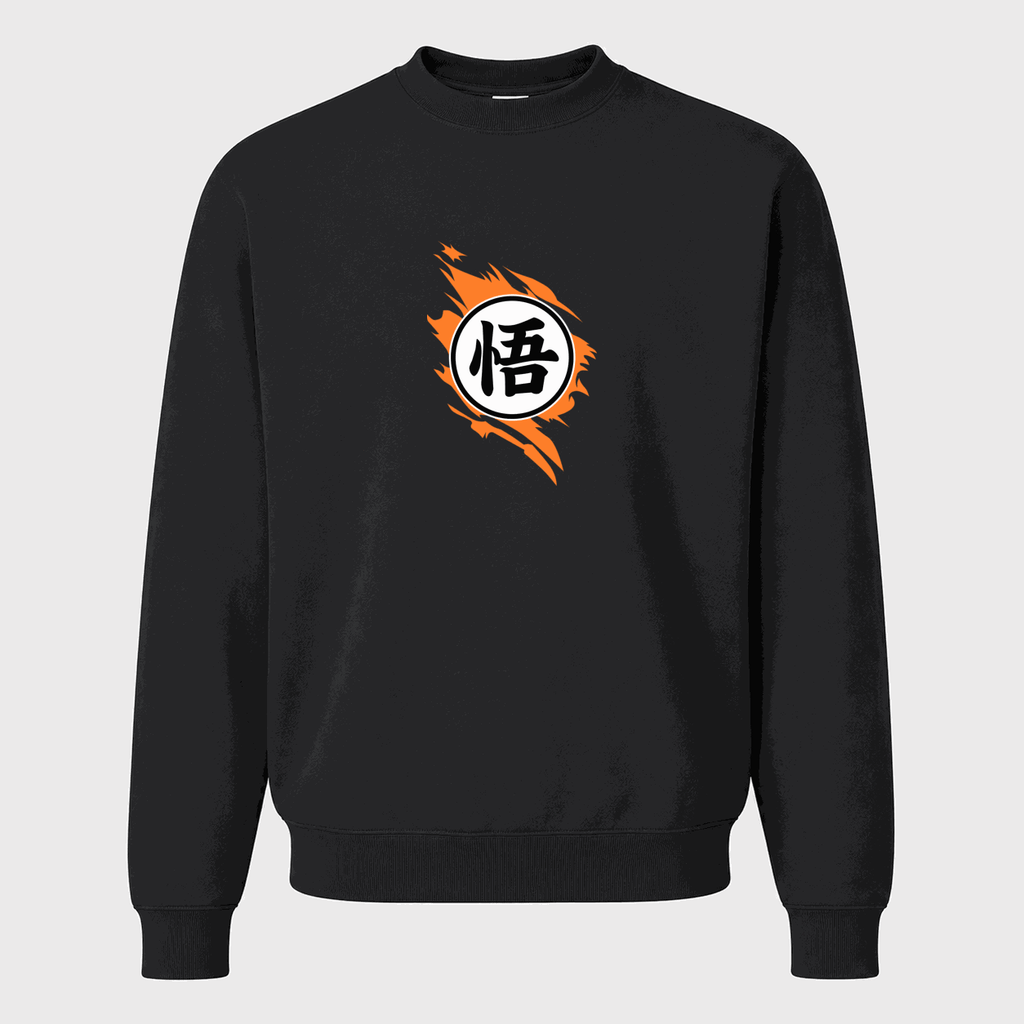 Men's Dragon Ball Z Goku Symbol Crewneck Sweatshirt - Black