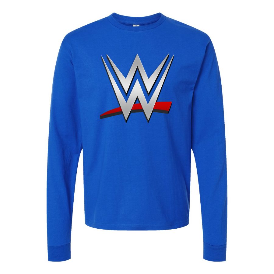 Men's WWE Wrestling Long sleeves Cotton Blend T-Shirt - Blue