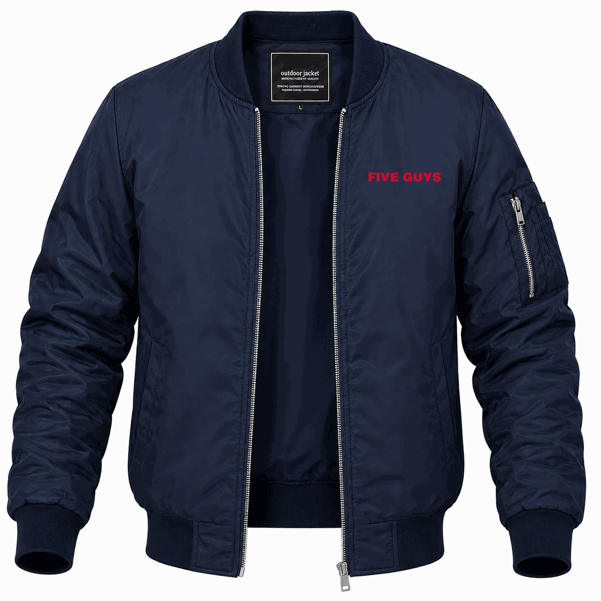 Men's Five Guys Lightweight Bomber Jacket - Navy