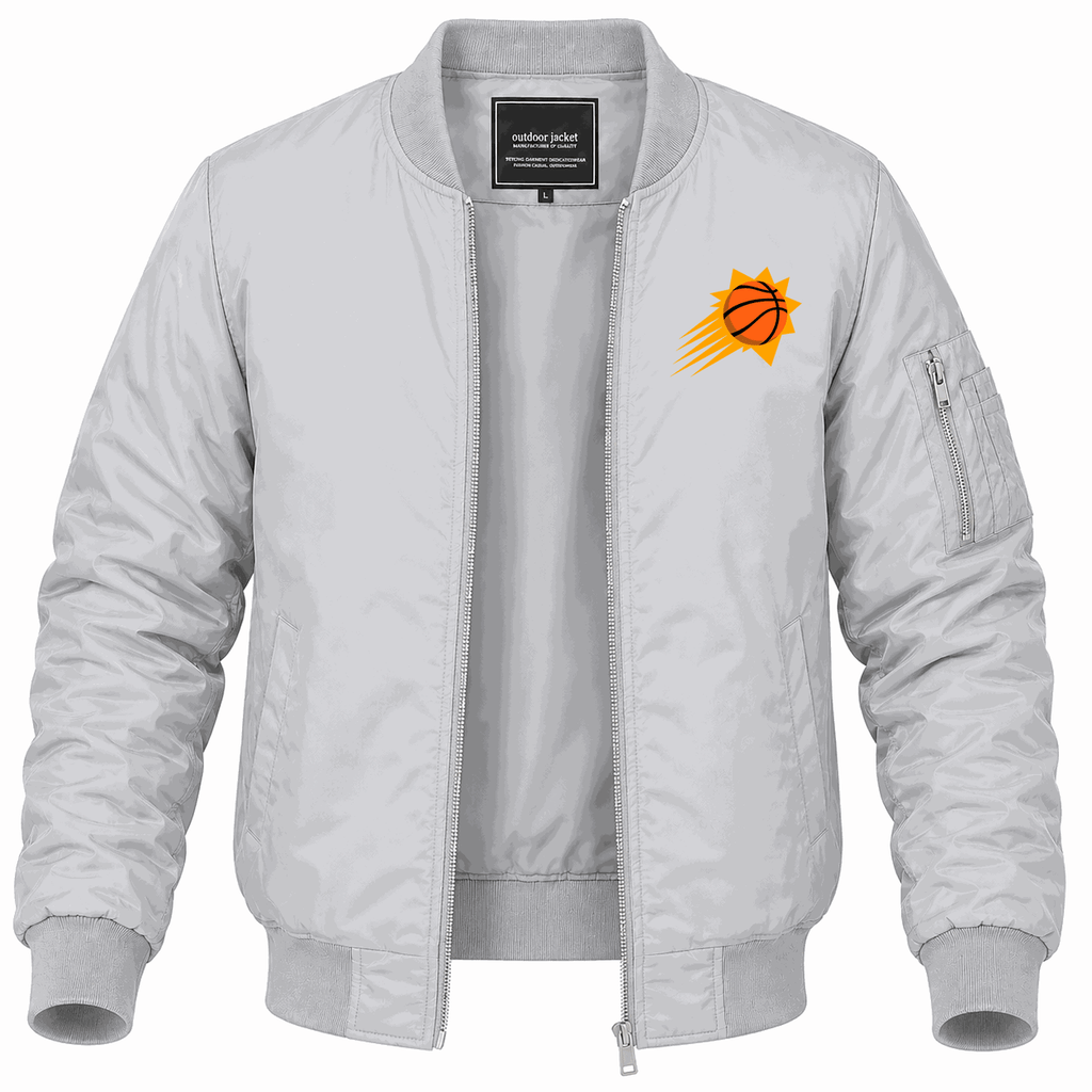 Men's Phoenix Suns Lightweight Bomber Jacket - Gray