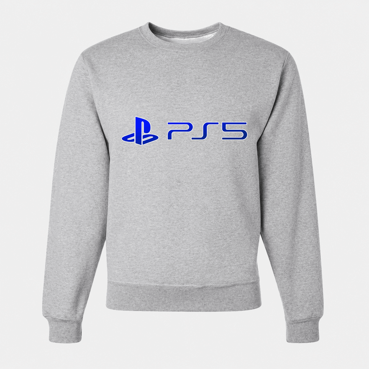 Men's PlayStation 5 Blue Logo Crewneck Sweatshirt - Gray