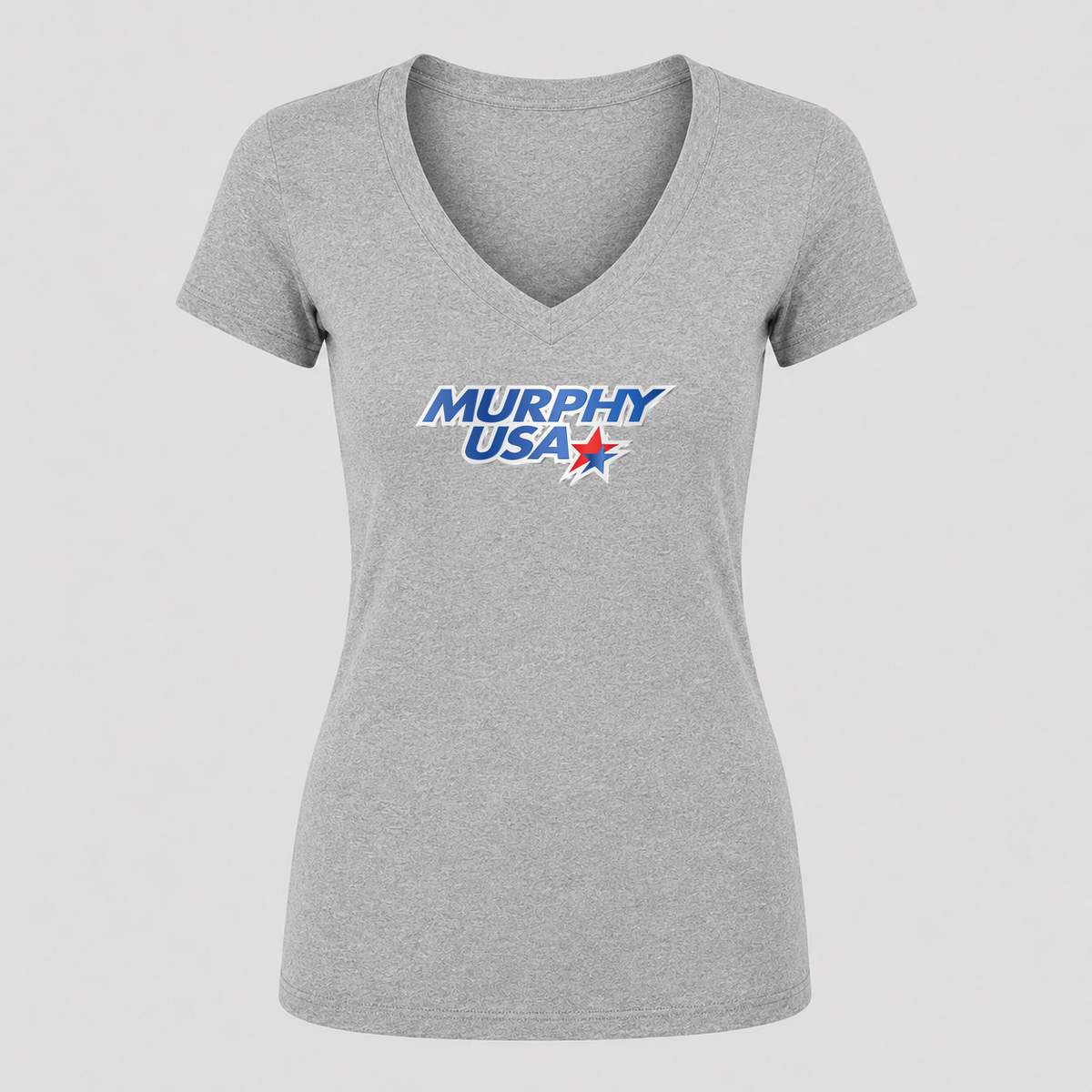 Women's Murphy USA V Neck T-Shirt in gray