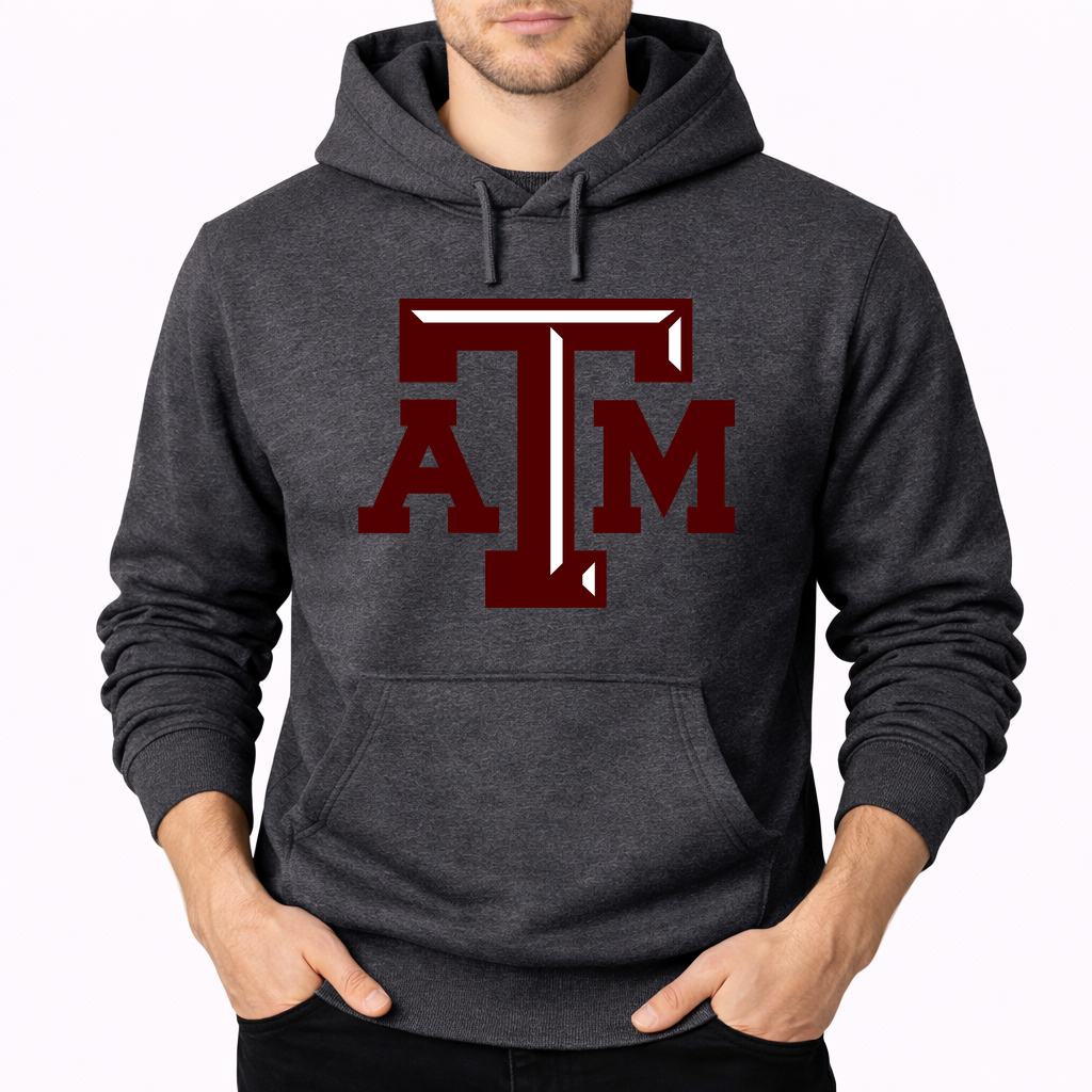 Men's texas-am-university--png-Transparent Pullover Hoodie - Charcoal