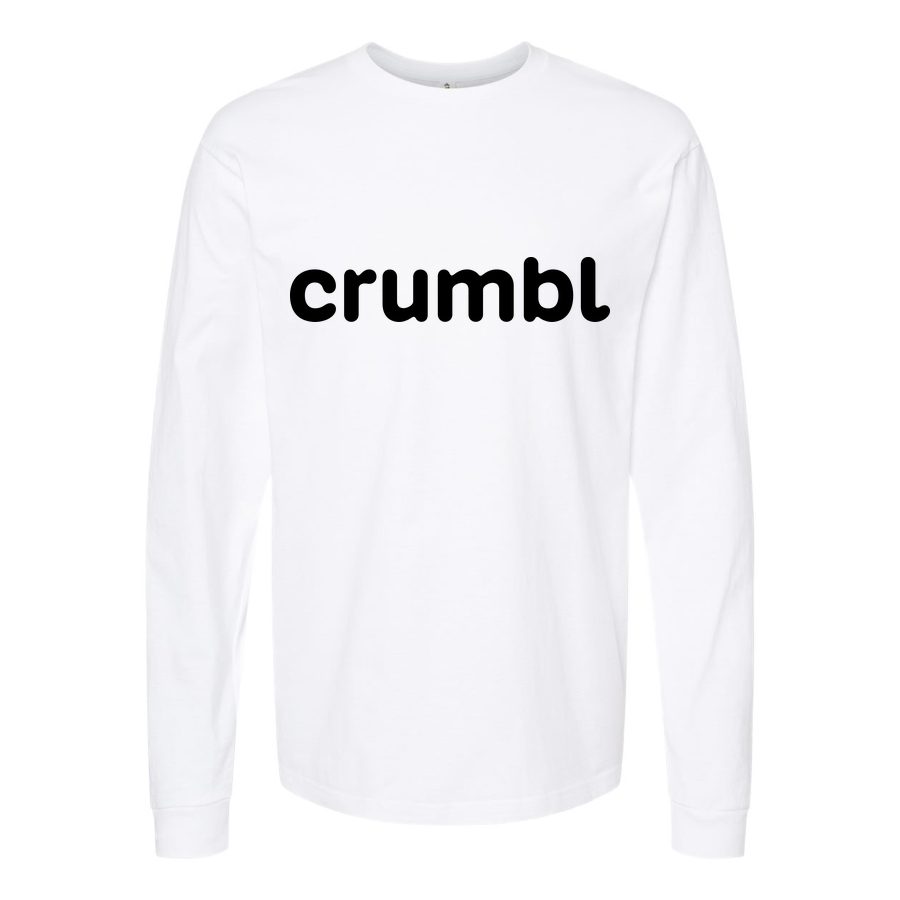 Men's Crumbl-Cookies-Logo-PNG-7 Long sleeves Cotton Blend T-Shirt - White