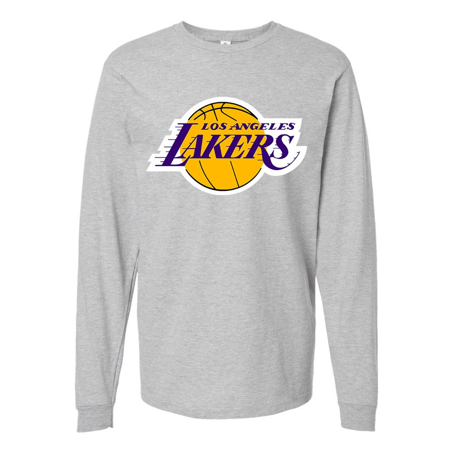 Men's Los Angeles Lakers Long sleeves Cotton Blend T-Shirt - Gray