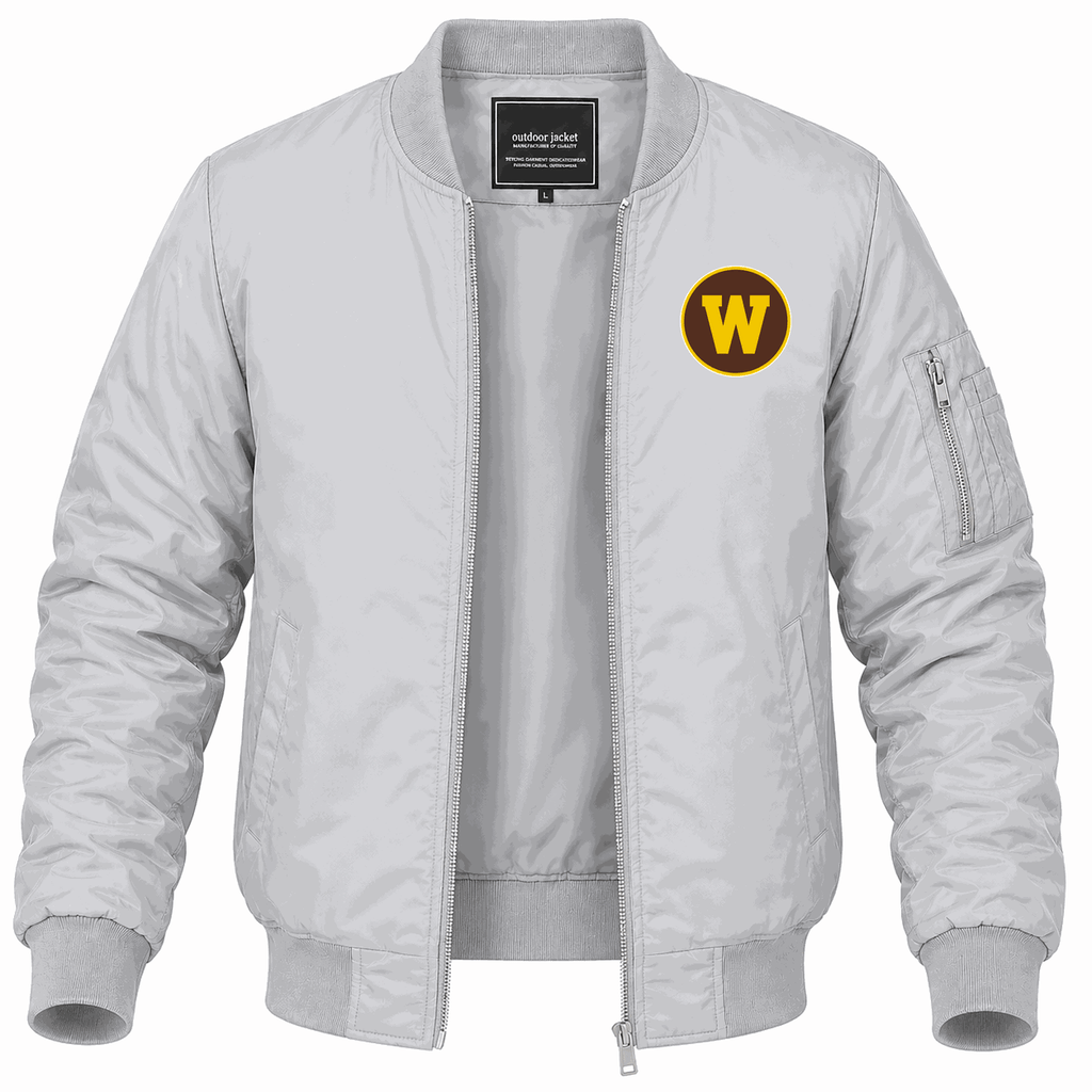 Men's Western Michigan Broncos Logo Lightweight Bomber Jacket - Gray